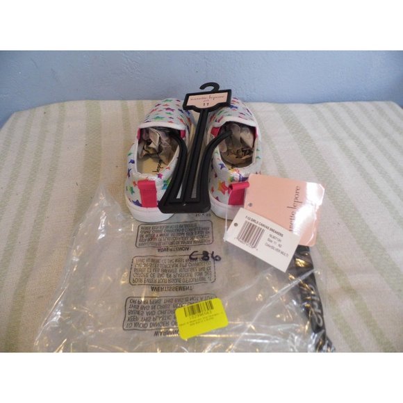 Nanette Lepore Girls Silver & Multicolor Star Sneakers Size Little Kid 11 - Picture 1 of 5